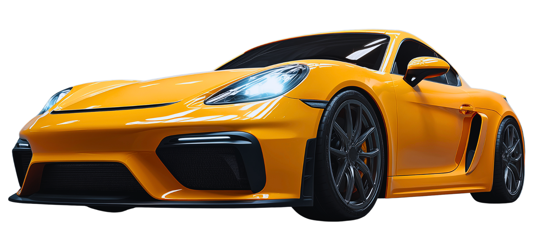 Żółte Porsche po detailingu i wymianie kół w PIT STOP Garaż